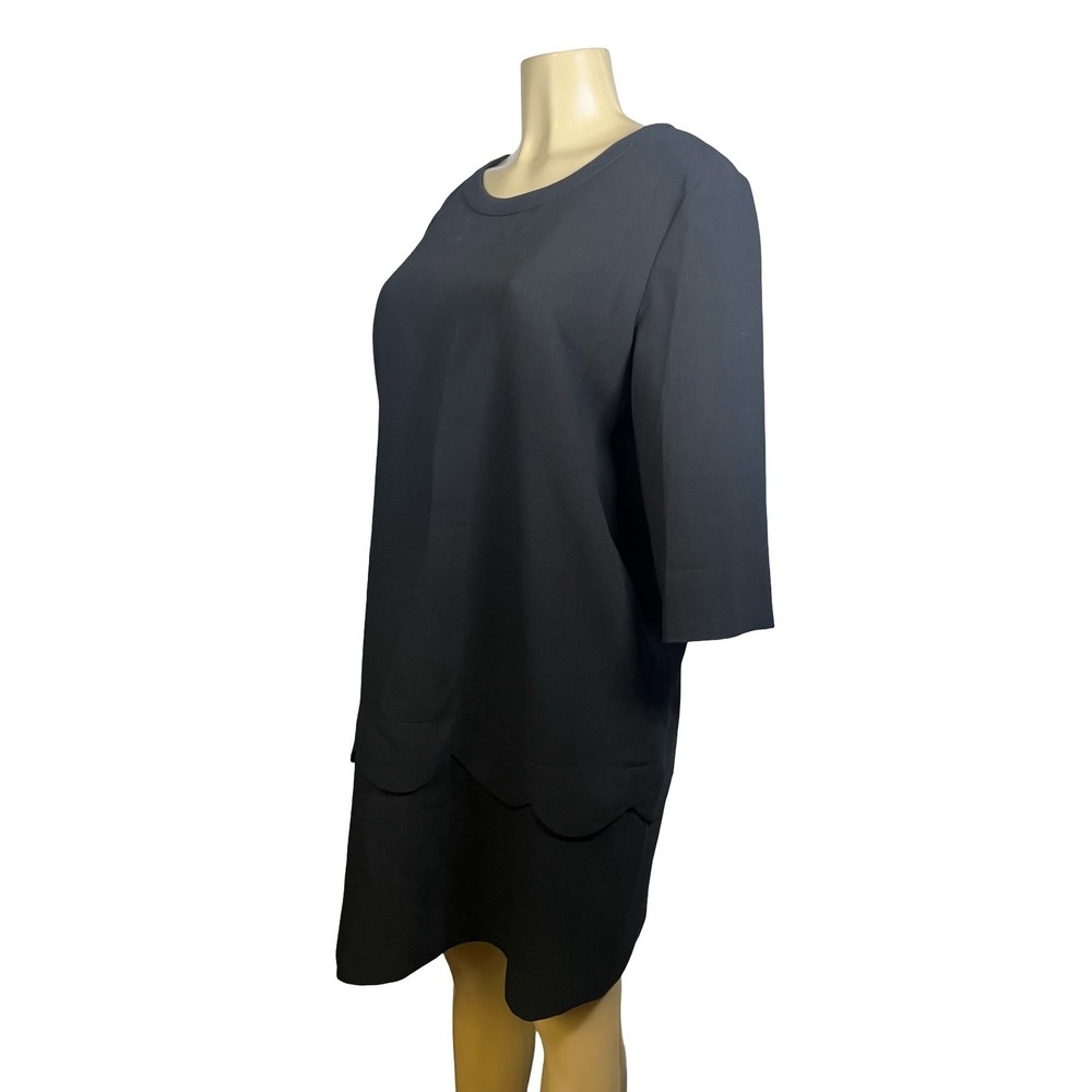 Kate Spade New York Black Scalloped Hem Shift Dress NJMU4581 Size 14 Womens